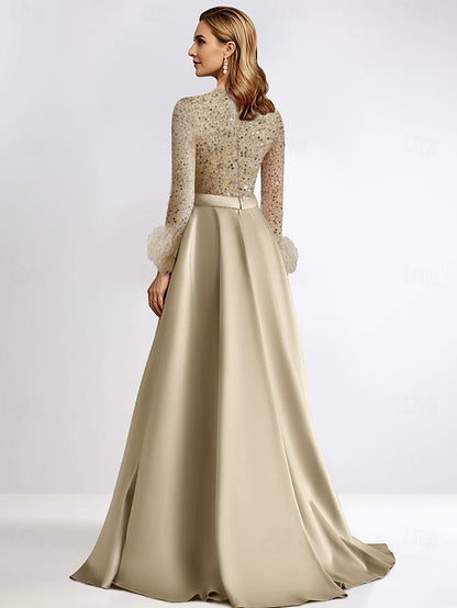Elegant Gown Long Dress A-Line Length Floor Formal Evening
