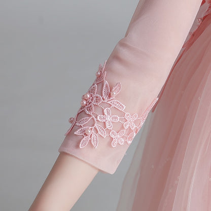 Girl Long Floral Flower Girls' Kids Sleeve Dress