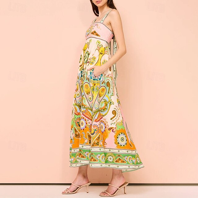 Women's Midi Dress Floral Dress Slip Dress Print Dress