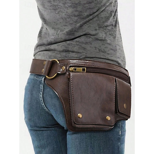 Utility Bag mit Vintage Gürtel Damen Leder Kunstleder