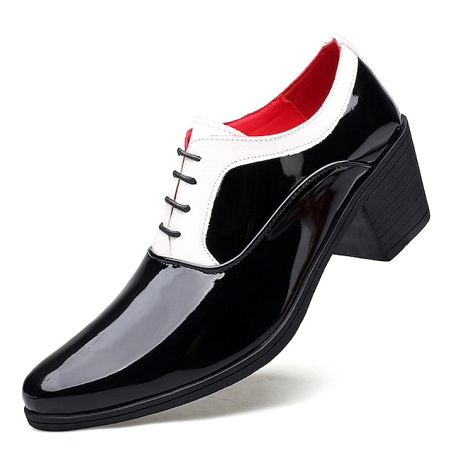 and White Red Patent – Shoes Oxford Faux Leather Men's