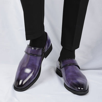 Leather Brown Men's Slip-On Shoes Dress Business Loafers