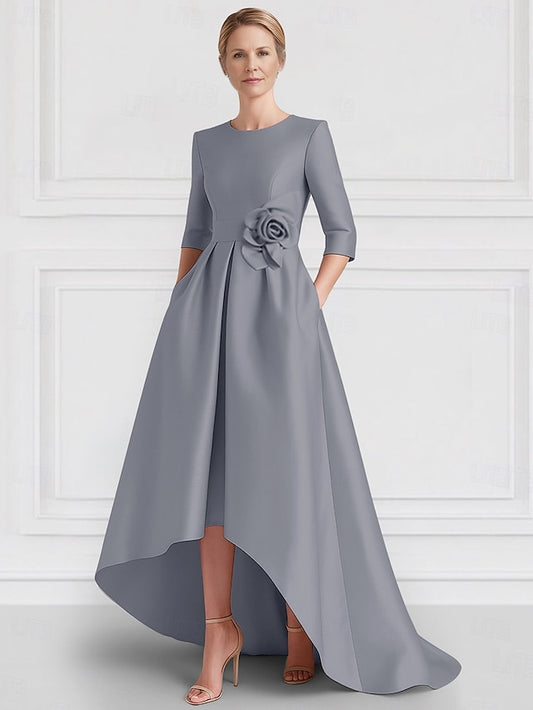 A-Line Evening Wedding Formal Asymmetrical Gown Dress Elegant