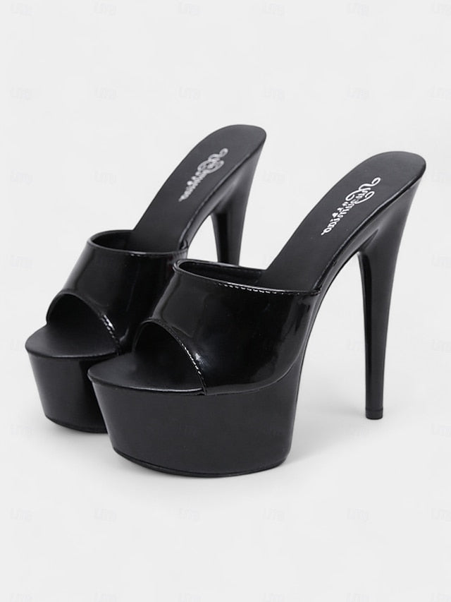 Red Women's with Heels High Patent Platform Leather