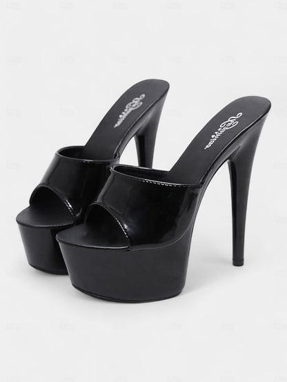 Red Women's with Heels High Patent Platform Leather