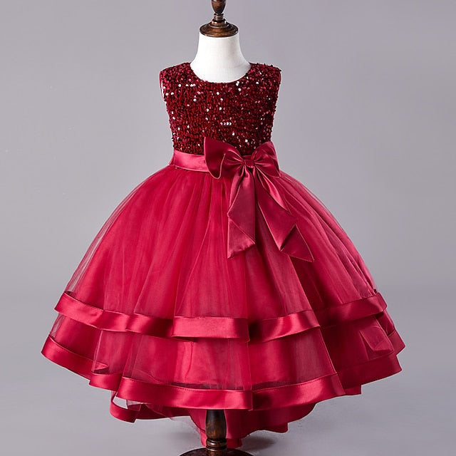 Dress Kids Festival Girls' Sleeveless Sequin Party Wedding