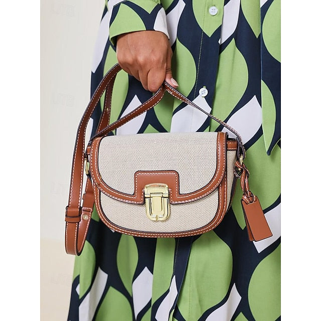 – Tasche Trim Vintage Damen Crossbody Leder klein