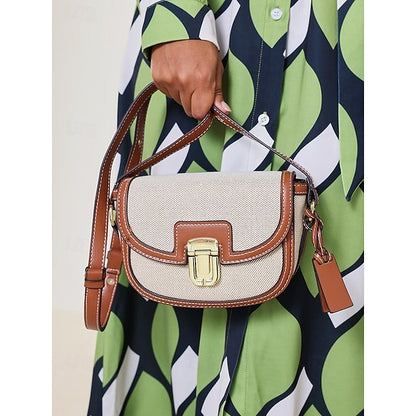 – Tasche Trim Vintage Damen Crossbody Leder klein