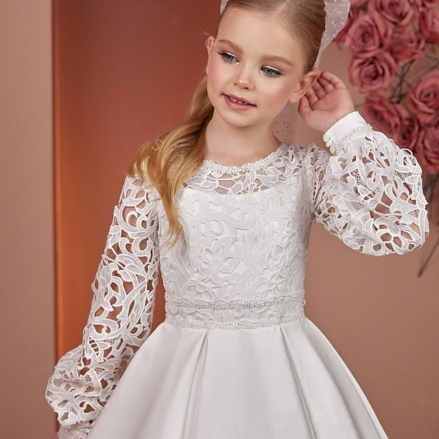 Solid Dress First Flower Girls' Kids Girl Communion