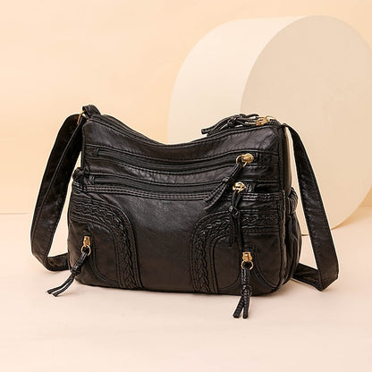 Leather Women's Faux Shoulder Brown Vintage Bag – Boho