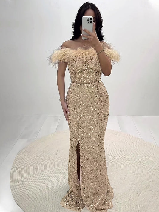 Elegant Mermaid Formal Gown Floor Evening Length Dress