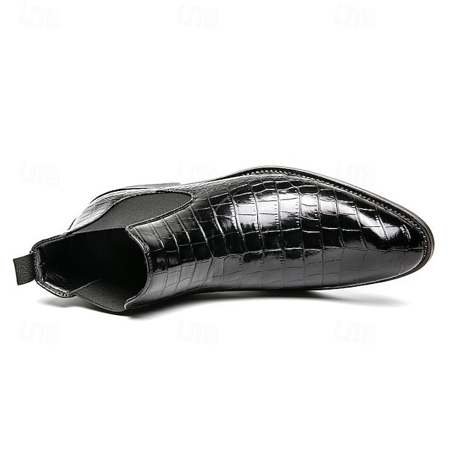 Chelsea Boots Brown Pattern Men's Crocodile – Slip-On