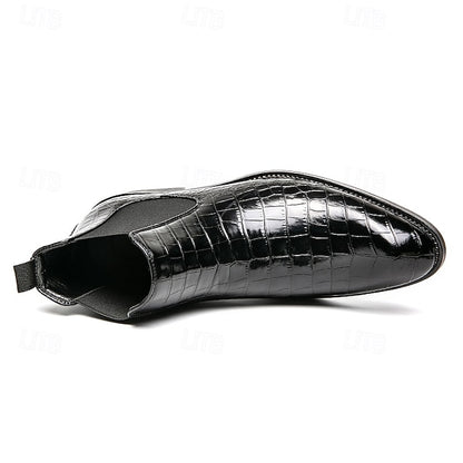 Chelsea Boots Brown Pattern Men's Crocodile – Slip-On