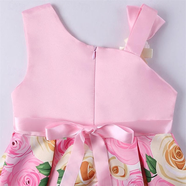 Party 3D Summer Sleeveless Flower Easter Dress Girls'