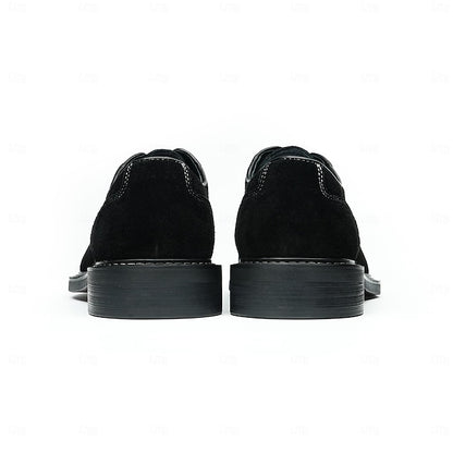 Men's Derby - Shoes Suede Classic Leather Genuine Cowhide
