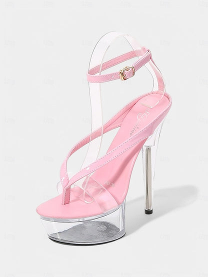 Lavender Nightclub Sexy Platform – Heel Clear Sandals