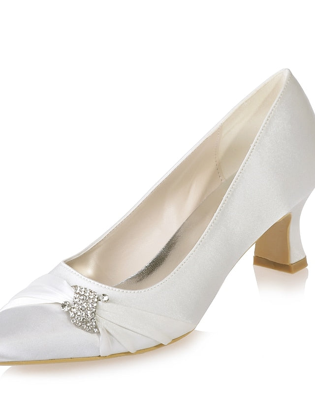 Heels Kitten Rhinestone Satin Bow with Blue Royal Women's