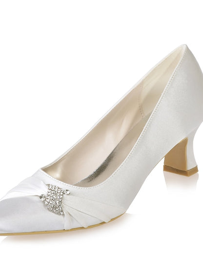 Heels Kitten Rhinestone Satin Bow with Blue Royal Women's