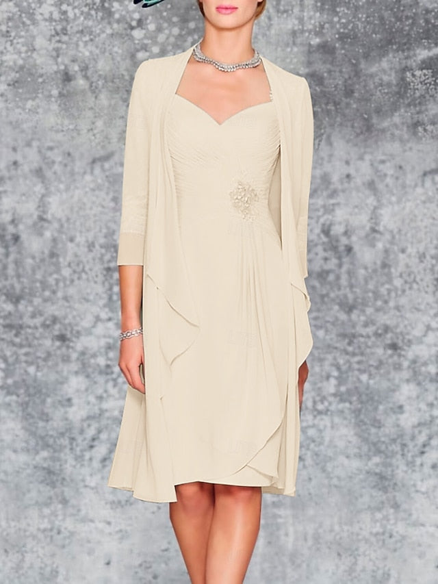 of the Piece Mother Sheath Bride Dress Two Wedding Beach