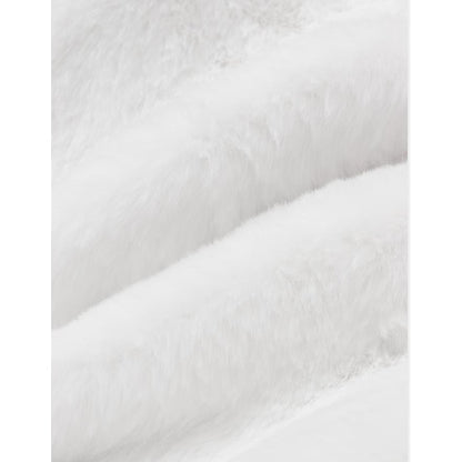 Coat Jacket White Faux Women's Fur Long Black Sherpa