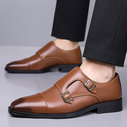Shoes Men's Double – Dress Leather Monk Elegant Strap
