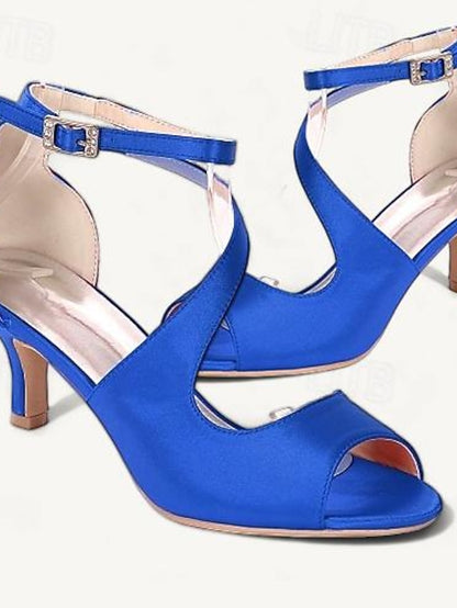 Shoes Kitten Women's Open Bridal Buckle Heel Wedding