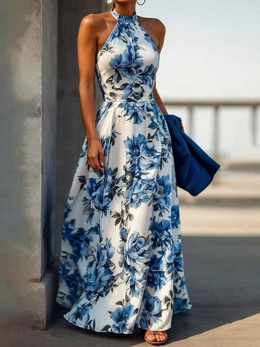 Women's Maxi Dress A Line Dress Halter Dress Vacation