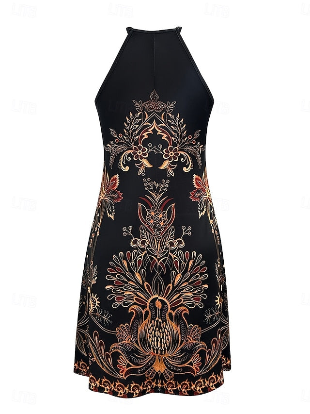 Women's Mini Dress Sundress Halter Dress Off The Shoulder