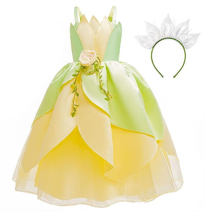 Theme Girl Dress Princess Tinker Fairytale Flower Tiana Bell