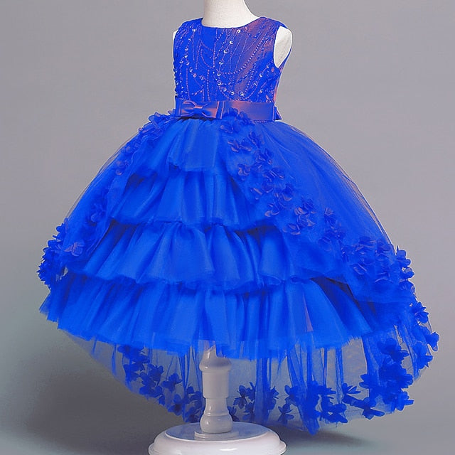 Girls' Girl Solid Kids Flower Colored Dress