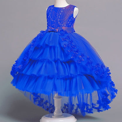 Girls' Girl Solid Kids Flower Colored Dress