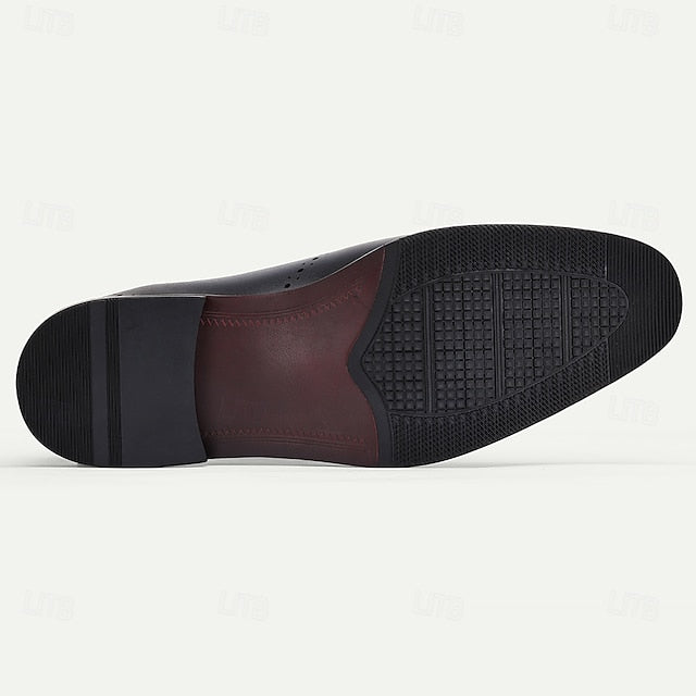 Navy Genuine Shoes Oxford Blue Cowhide Men's Classic