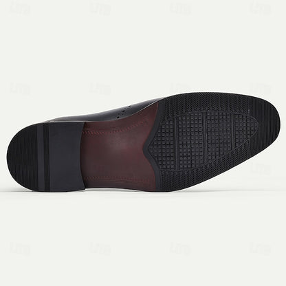 Navy Genuine Shoes Oxford Blue Cowhide Men's Classic