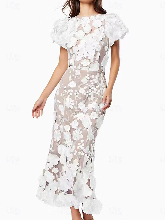 Mermaid Floral Embroidered Lace Dresses Elegant Dress Wedding