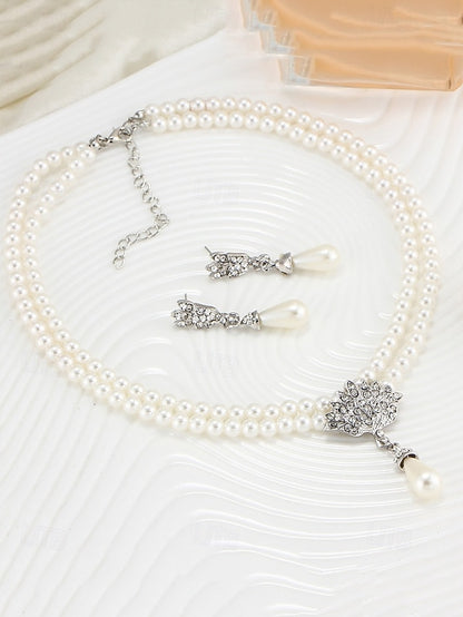 Double-Layer Pearl Necklace Bridal – Elegant Jewelry Set