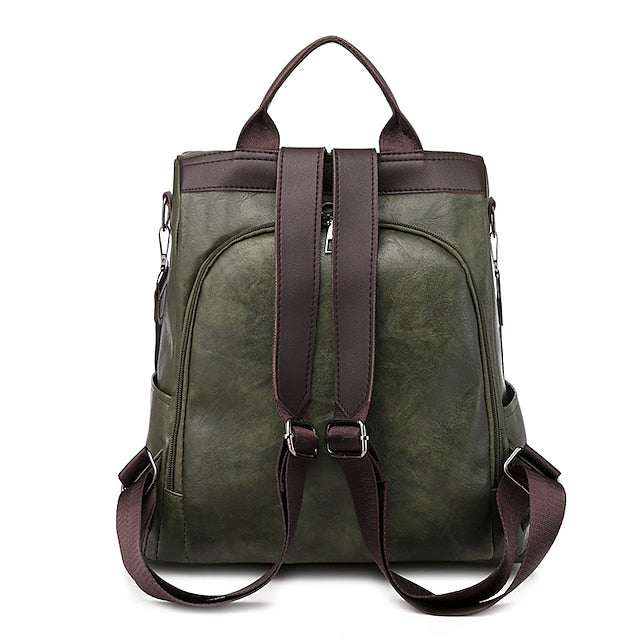 Wandelbarer Rucksack Kunstleder Karamell Geldbörse Damen