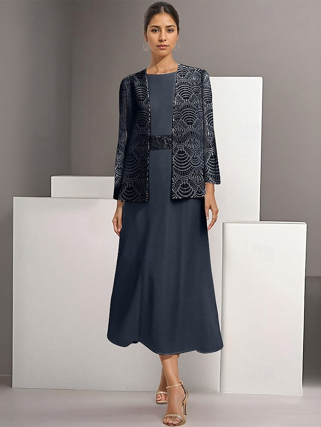 Two Bride of the Simple Elegant Piece Dress Casual Mother A-Line