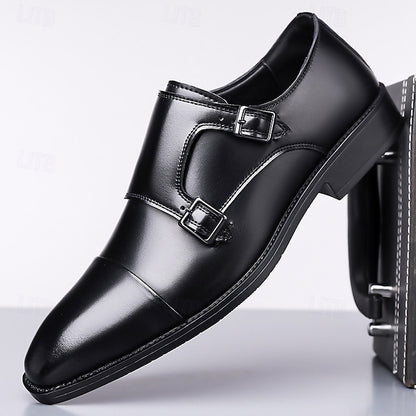 Shoes Men's Double – Dress Leather Monk Elegant Strap