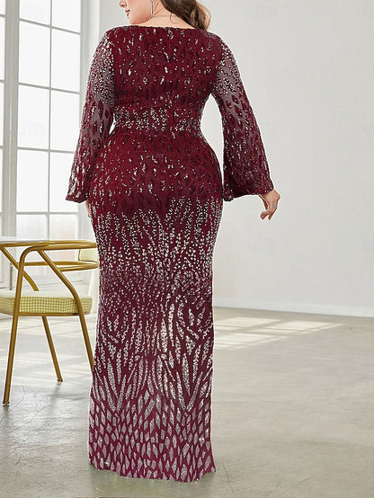 Dress Curve Elegant Mother Size Party Bride of Plus V the
