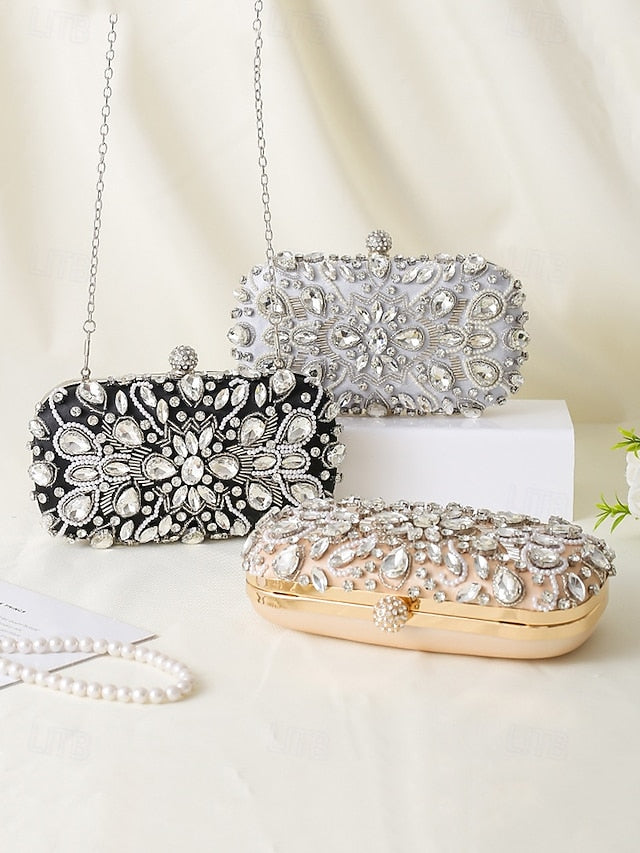 Crystal-Embellished Women's Clutch Bag