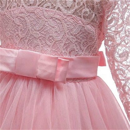 Wedding Girls' Dress Colored Girl Kids Solid Flower