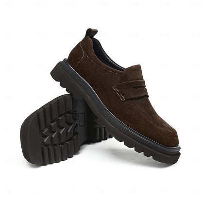-Classic Leather Suede Cowhide Loafers Men's Business