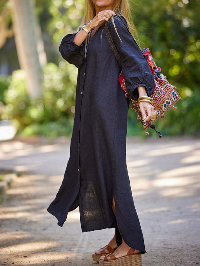 Women's Black White Gray Summer Spring Maxi Dress White