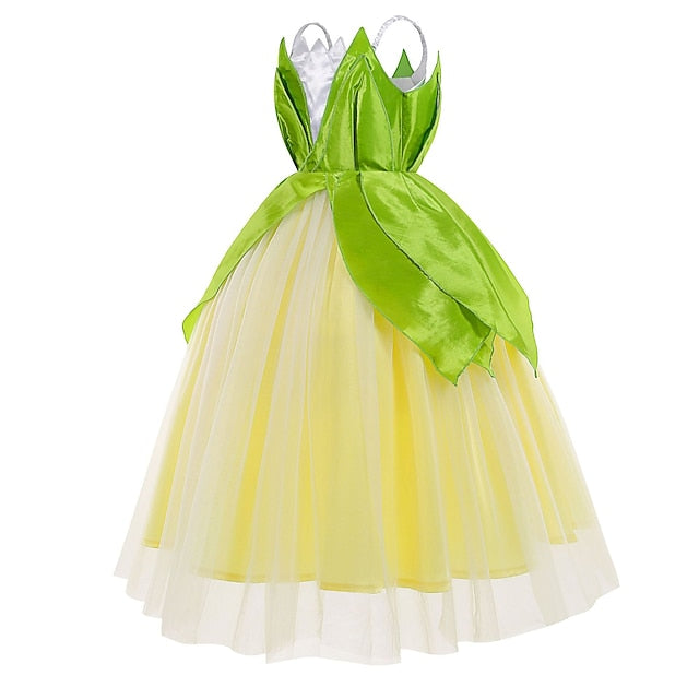 Bell Fairytale Girl Princess Dress Flower Tinker Tiana Theme