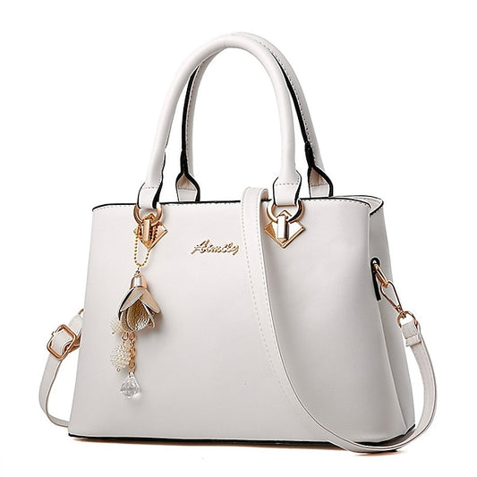 Sac à main blanc en similicuir doré pour femme avec élégant cuir