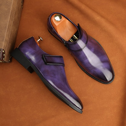 Leather Brown Men's Slip-On Shoes Dress Business Loafers