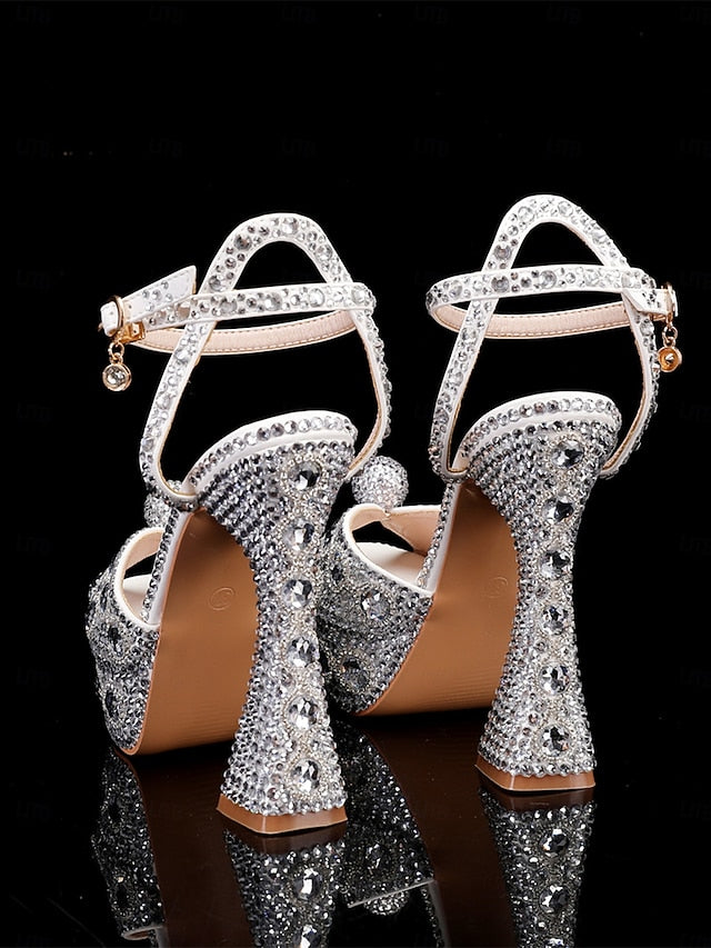 Women's Crystal-Embellished with Platform Sandals Glamorous