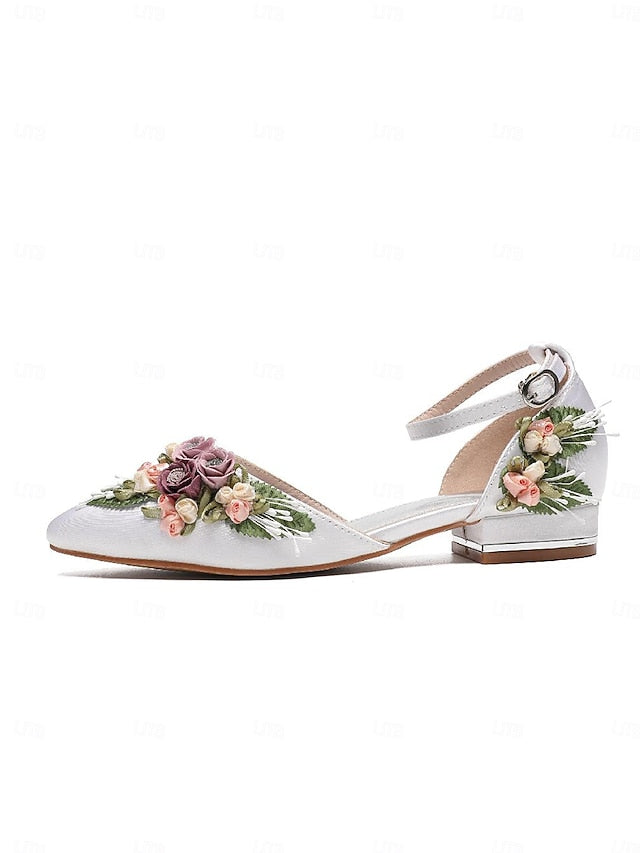 Clutch White – Floral with Shoes Flat Matching Embroidered
