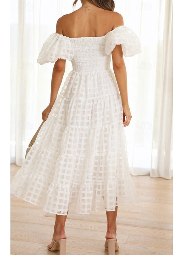 Women's Midi Dress Graduation Dress Fashion Modern Lantern