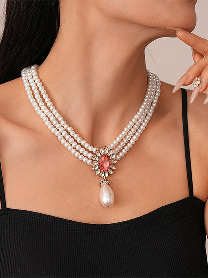 Earrings Women's Pearl Set Jewelry with